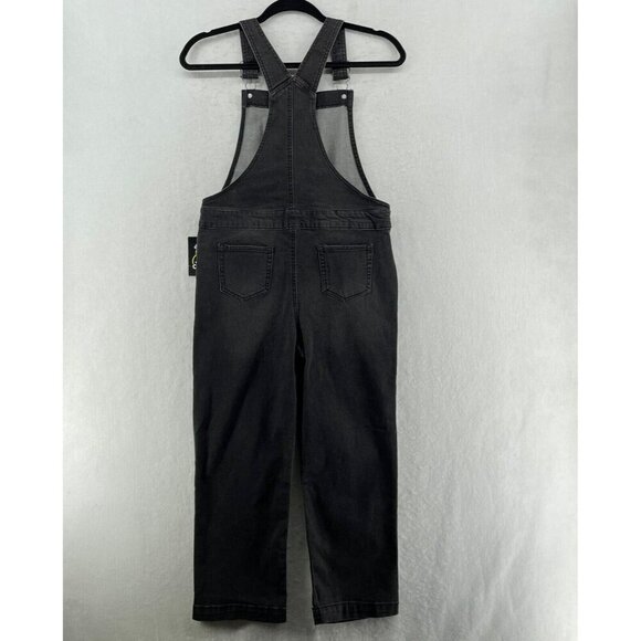 Art Class Girlfriend Overall Bib Girls L Black Denim Overalls With Front Zipper - Picture 2 of 13